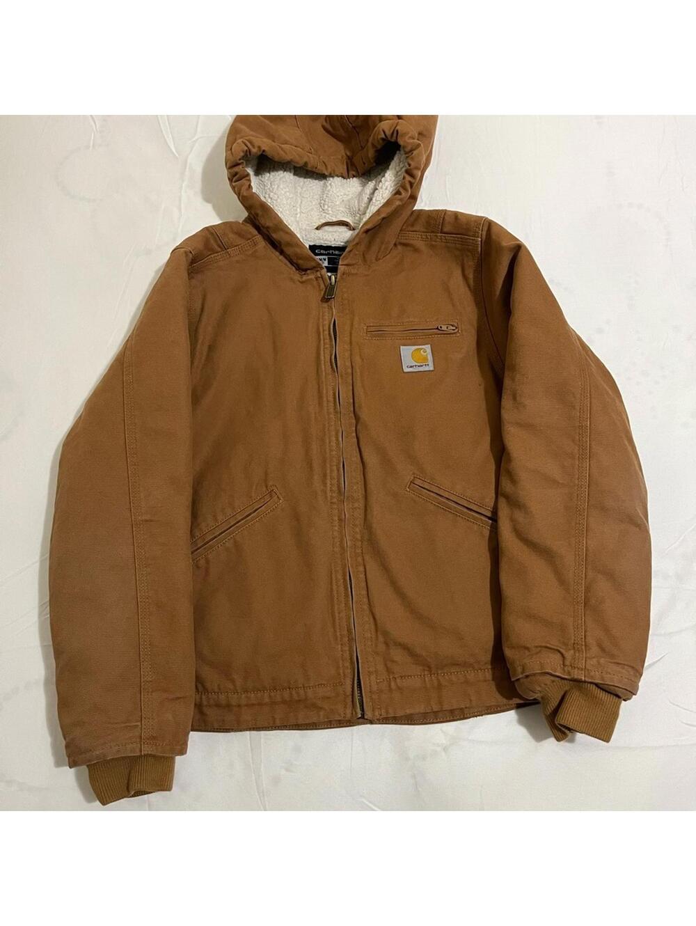 Carhartt Kids Canvas Hooded Insulated Jacket Boys Size Medium 10/12